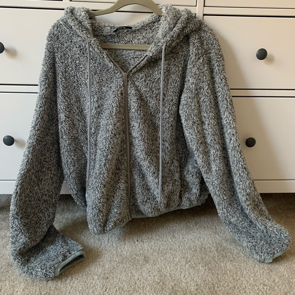 Shein Teddy Bear Bomber Jacket